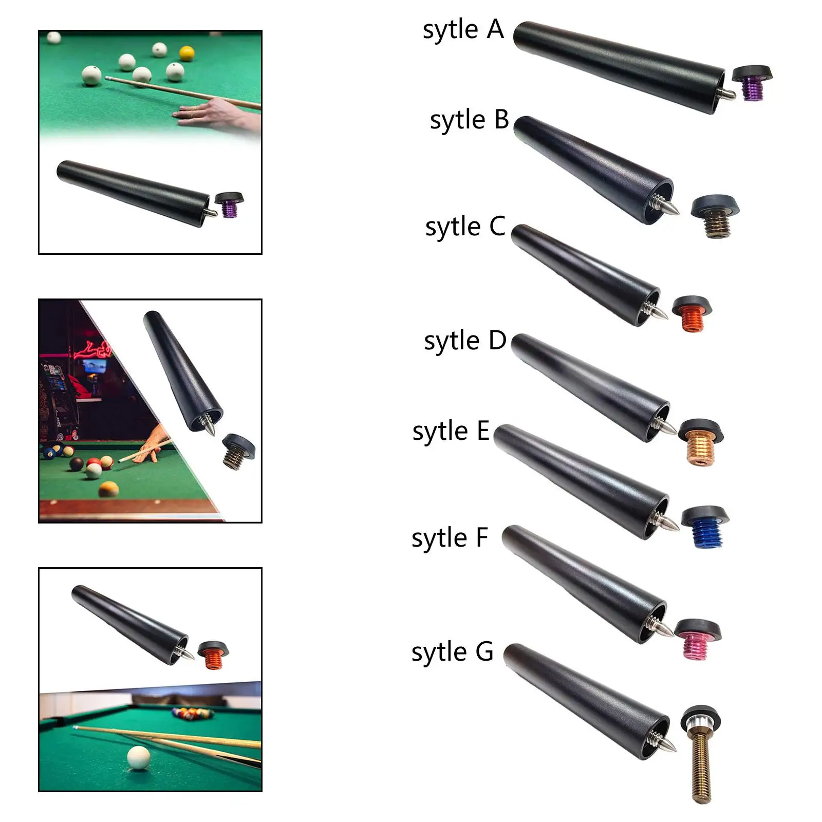 Extension de queue de billard, 7.87 pouces de Long, support de queue de billard