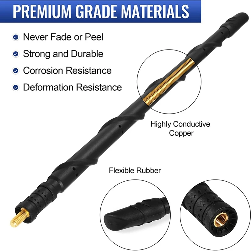 

Автомобильная антенна, спиральная гибкая резиновая короткая антенна 13 дюймов, 32 см, замена для Ford Bronco 2021-2023, аксессуары
