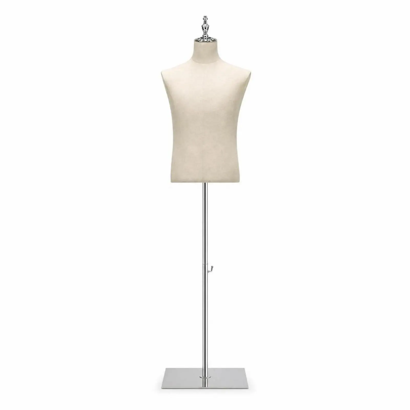 Mannequin Torso for Men Clothing with Metal Support Pole and Linen Finish for Designer Studio Boutique Window Dressing Display
