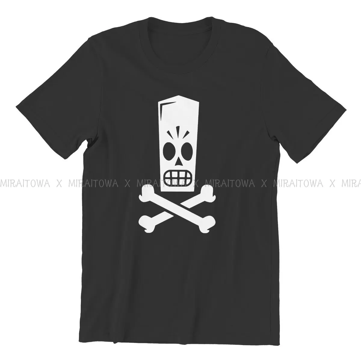 Grim Fandango Game Pure Cotton TShirt Manny Skull And Crossbones Elegant T Shirt Leisure Men Clothes Printing