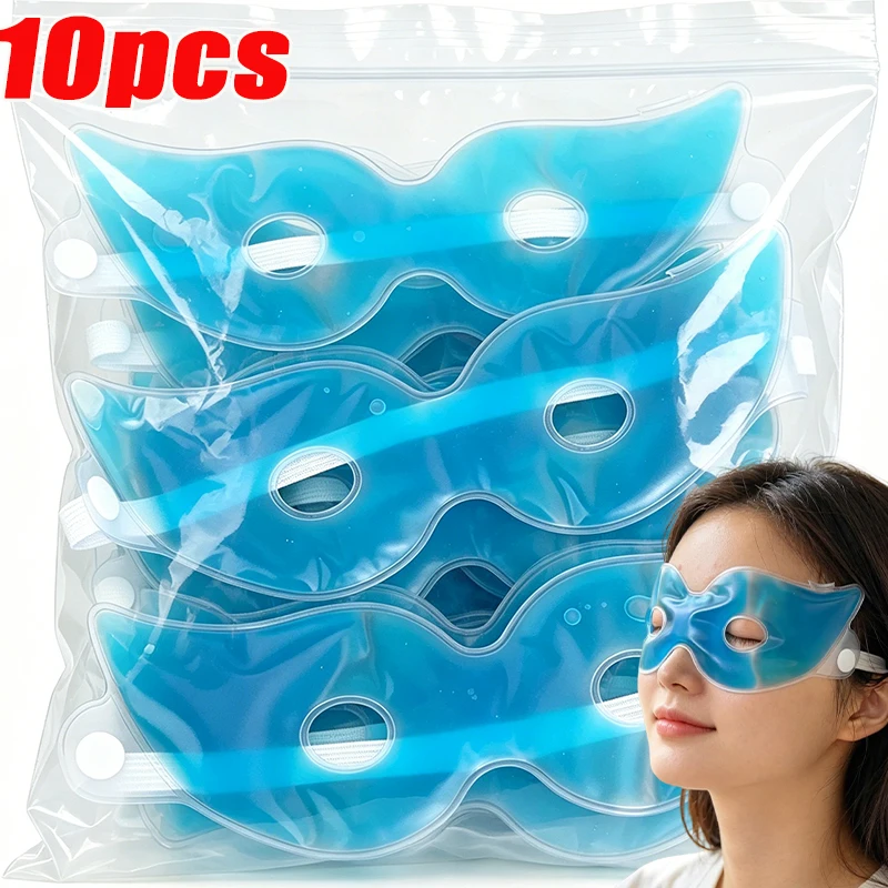 

1-10pcs Summer Gel Cooling Eye Mask Relieve Eye Fatigue Blue Reusable Cooling Eyes Masks