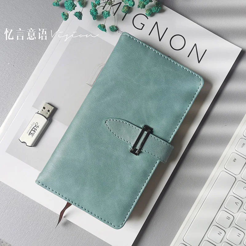 A6 Notebook Agenda Office Diary with Lock Minimalist PU Notes School Code Stationery