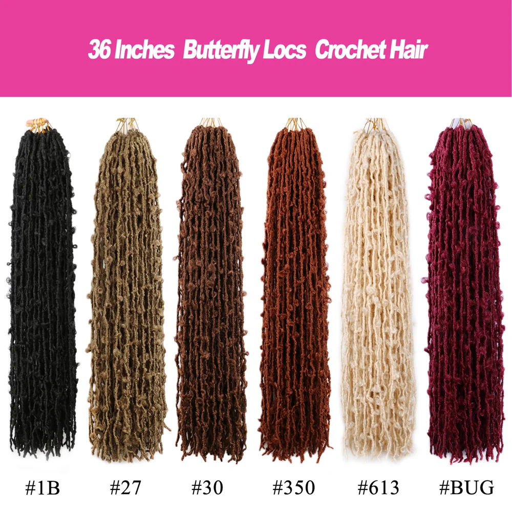 36-дюймовые локоны-бабочки, вязанные крючком волосы, 350 красных, 12 прядей, предварительно заплетенные рваные локоны-бабочки, искусственные локоны, вязаные крючком косы для чернокожих женщин