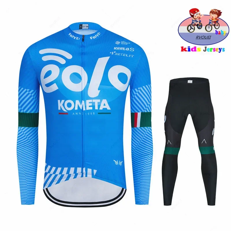 

Eolo Kometa Baby Cycling Clothing Autumn Kids Long Sleeve Jersey Set Biking Clothes Suit MTB Bike Wear Maillot Ciclismo Hombre