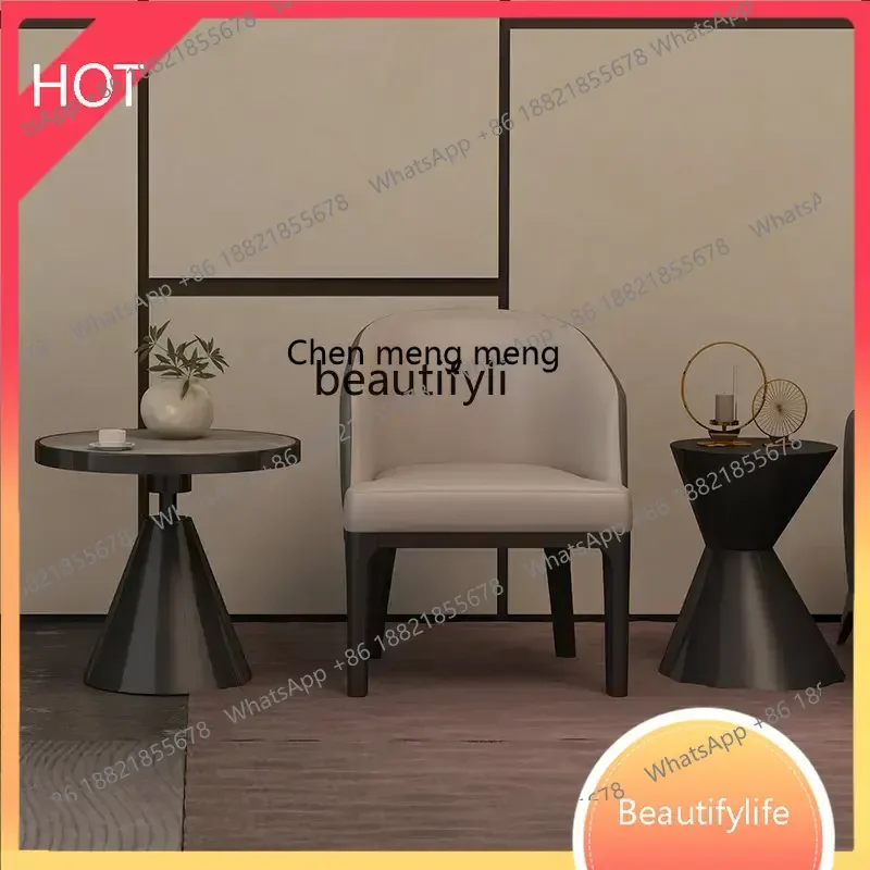 new Stainless Steel Stone Plate Side Table Sofa Small Coffee Table Bedroom Balcony Corner Table round ss 8617