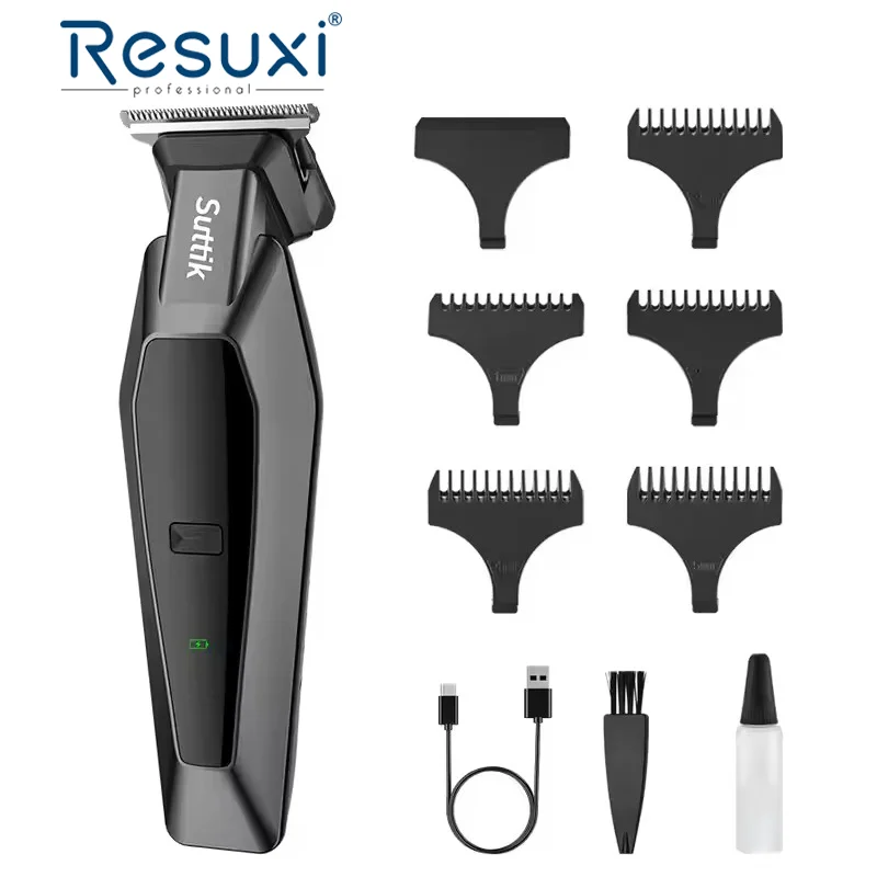 Resuxi 389 Barber Salon Use T-Blade Professioneller Haarschneider Skin Well Trimmer mit 5 Kämmen wiederaufladbar für Männer