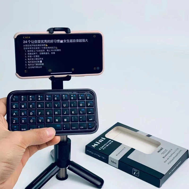 Mini Rechargeable Type-C Bluetooth 3.0 Keyboard Slim Wireless Pocket Keypad Portable 49 Keys Keyboard For Tablets Smartphones