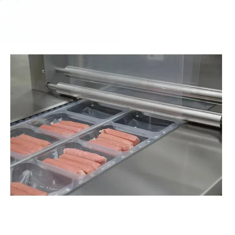 Compact food thermoforming vacuum packaging machine, thermoforming vacuum packaging machine