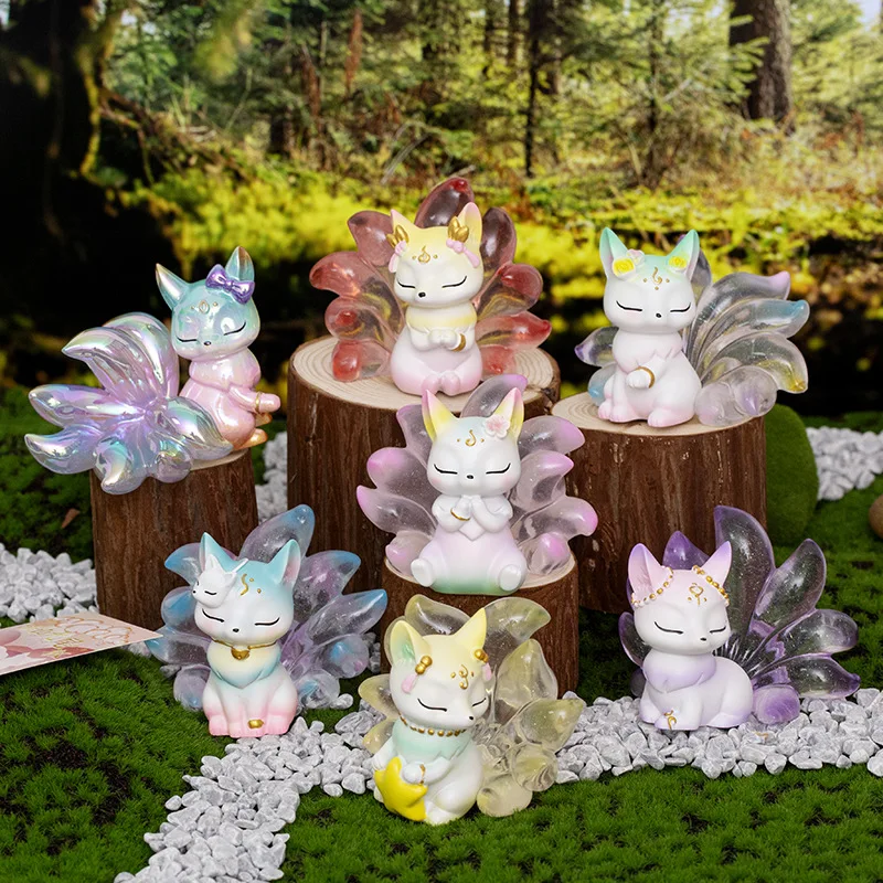

Tushan Nine Tailed Fox Second Generation Blind Box Mysterious Box Creative Desktop Ornament Children'S Surprise Birthday Gift