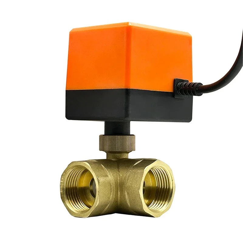 

DN15,DN20,DN25,DN32,DN40,(T/L)Three Way Motorized Ball Valve 220V 12V 24V 3-Wire 2 Point Control Brass Electric