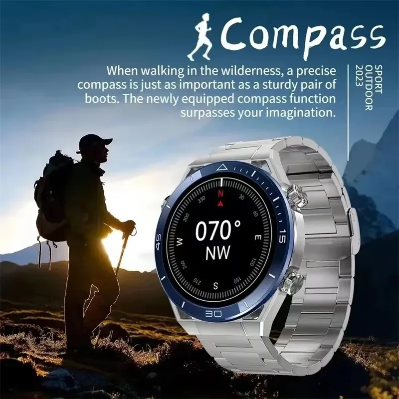 Montre intelligente à écran tactile complet pour homme, ECG + PPG, GPS, piste de sport, montres de fitness, boussole extérieure, appel Bluetooth, HD, nouveau, 2024