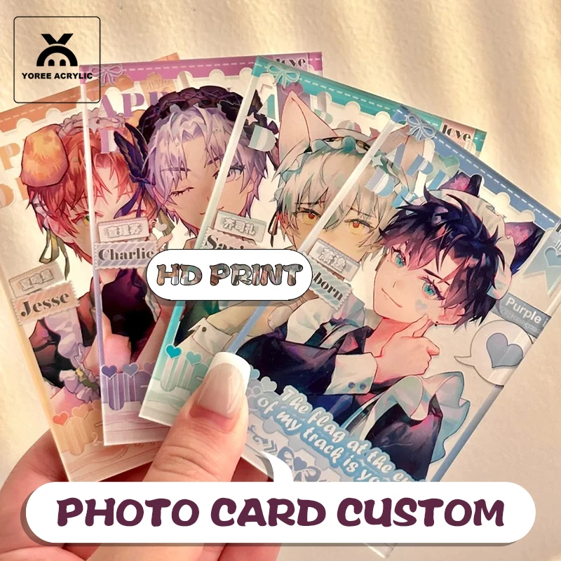 Custom Acrylic Photo Card Ins Card Key Double Coated Keychain Customized Photocard Transparent cards keychain pendant cha