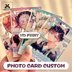 Custom Acrylic Photo Card Ins Card Key Double Coated Keychain Customized Photocard Transparent cards keychain pendant cha