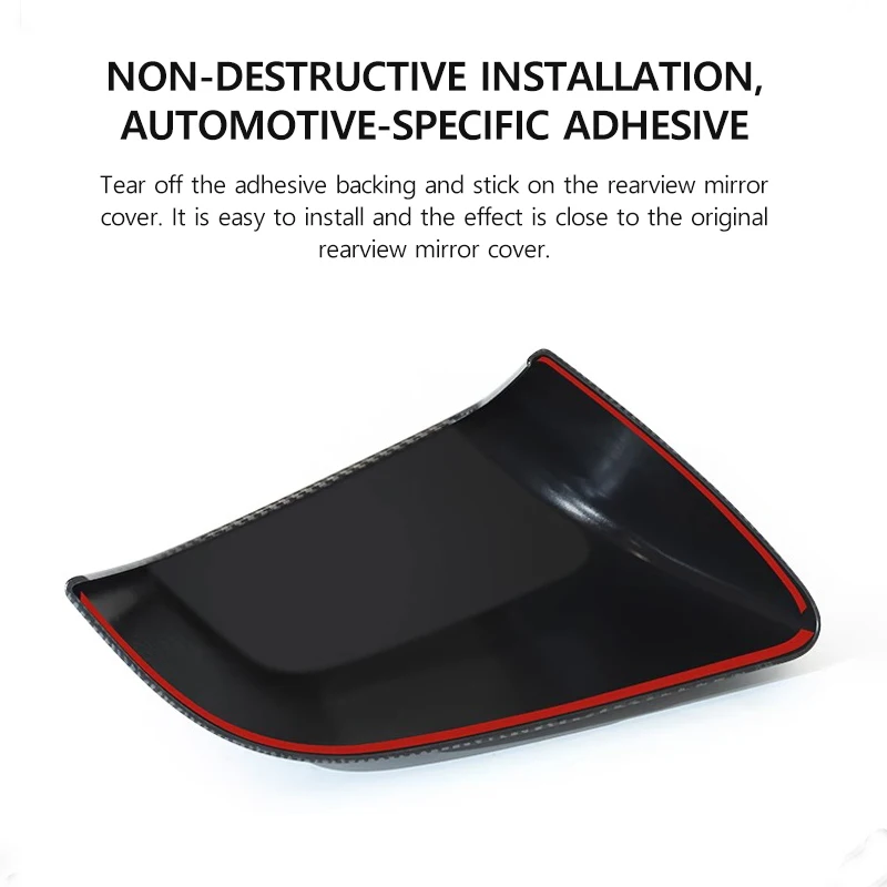 Fotografia 4: Capa Decorativa para Espelho Retrovisor de Carro para Tesla Model Y Juniper 2025 2026 em ABS, Resistente a Arranhões, com Bordas Arredondadas e Superfície Lisa