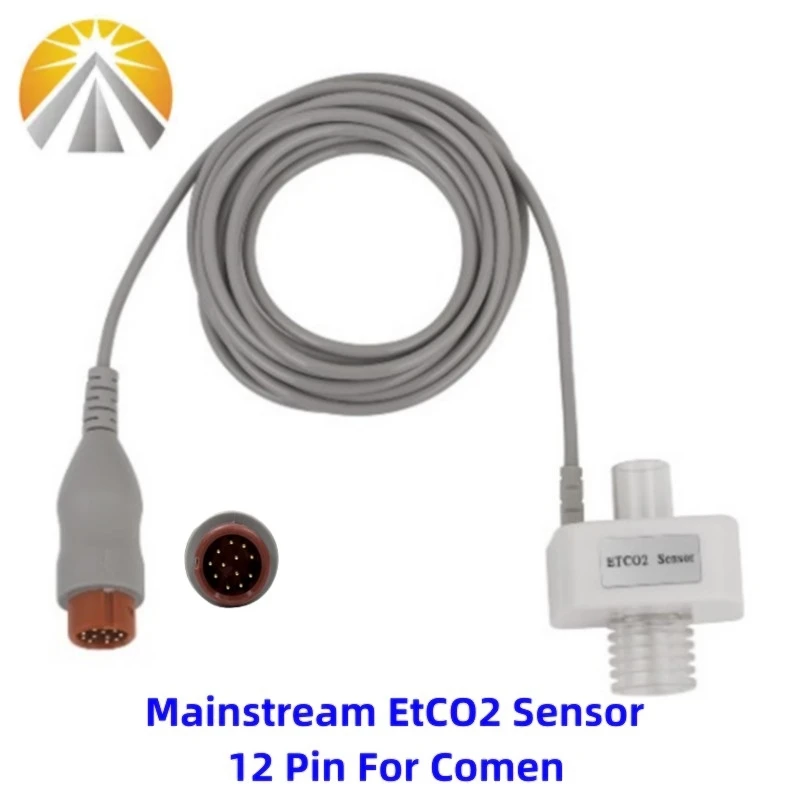 Mainstream EtCO2 Sensor Capnograph CO2 Module For Star8000F Comen Monitor 12 Pin Protocol Respironics 232 or Ma-si-mo