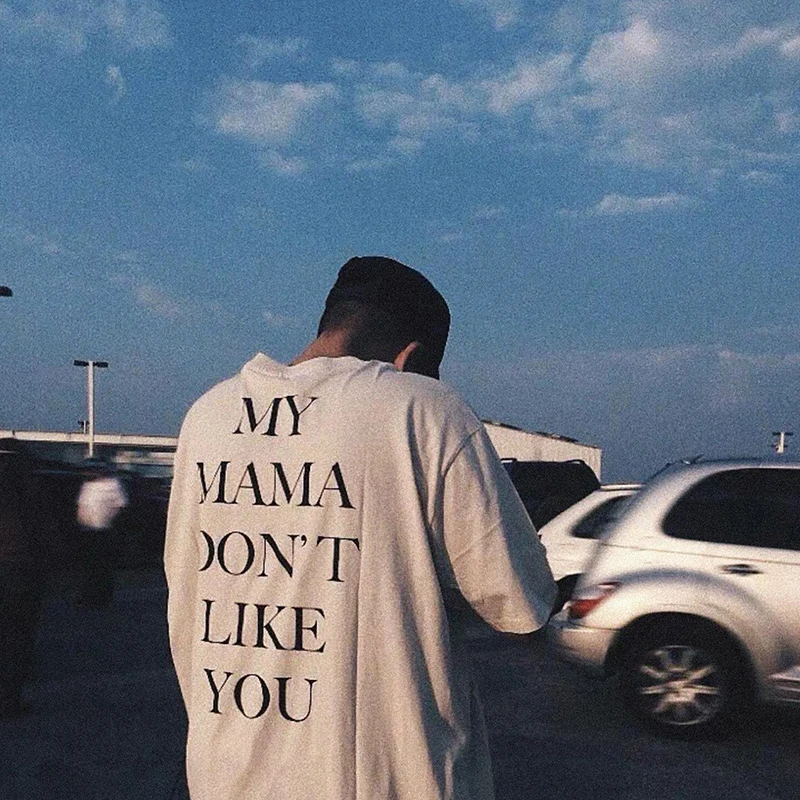 My Mama Dont Like You Cotton Women T Shirt Words on Back Trendy Justin Tshirt Purpose Tour Merch  Music Lyrics Festival Outfit