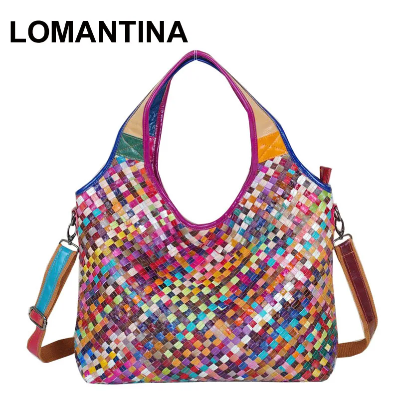 

Lomantina Women Knitting Beach Bags Handbags Large Capacity Lady Shoulder Bag Big Totes Casual Girls Travel Shopping Bag