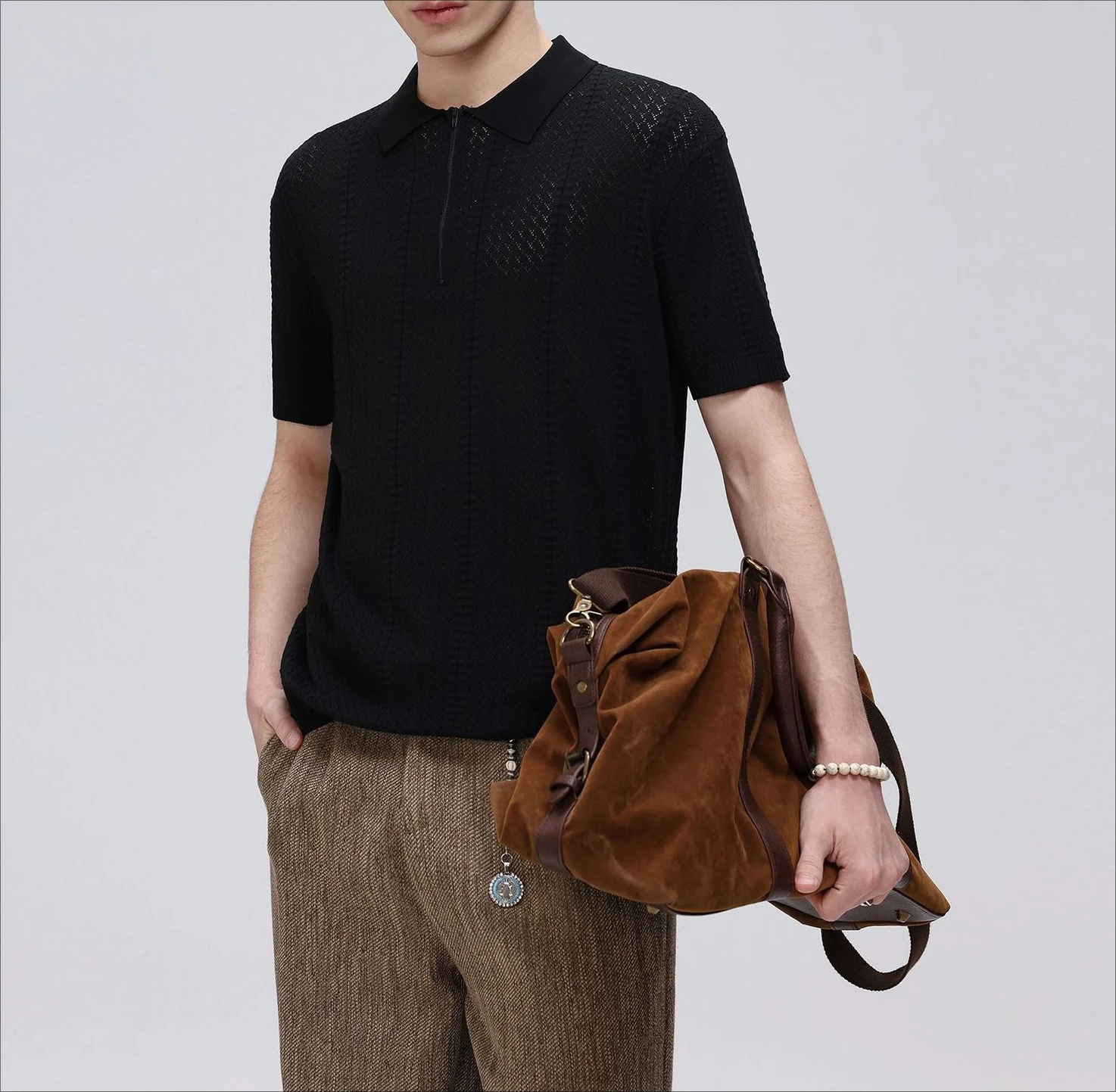 Summer New Old Money Short-sleeved Men's Casual Business Polo Shirt Slim Fit Breathable Lapel