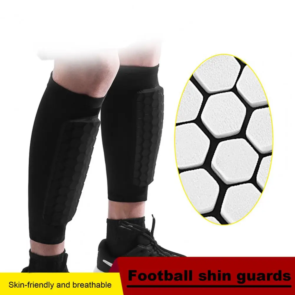 Honeycomb Pads Soccer Shin Guard Elastic Compression Shin Sleeve Impact Resistant Calf Gear Football Sports Leggings