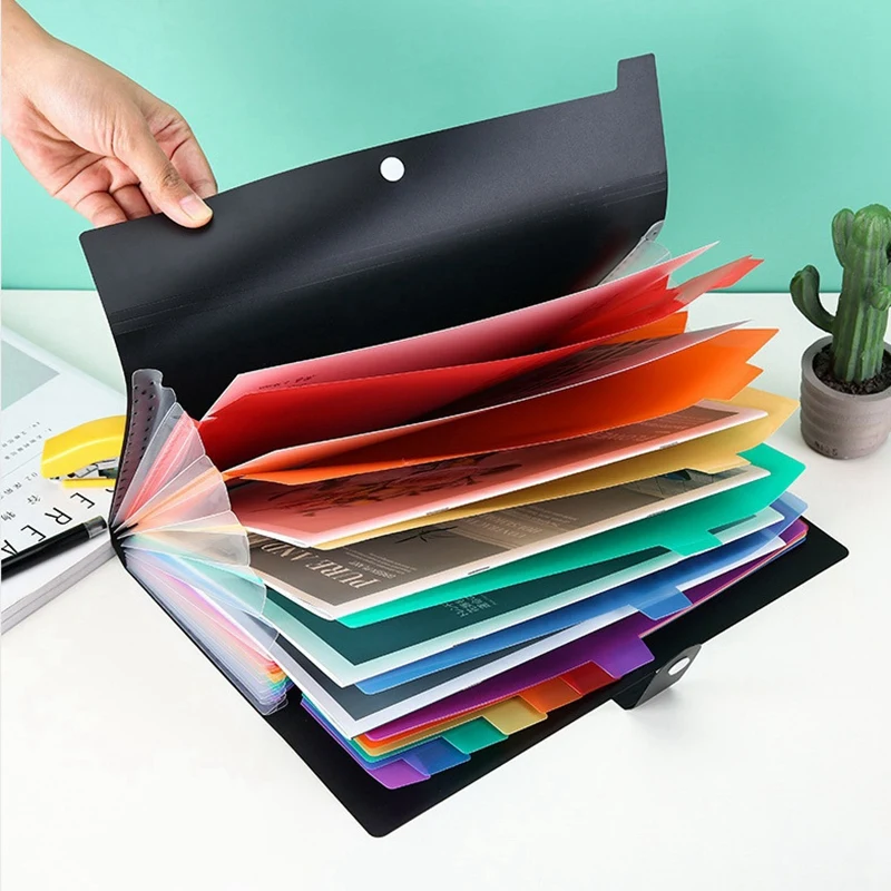 منظم مستندات الأكورديون الموسع ، مجلد ملفات بلاستيكي ، حجم الرسالة ، A4