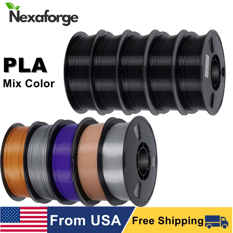 

PLA Filament 1.75mm 5kg 10kg 3D Printer Filament Standard 1kg/roll Plastic Spool PLA Black Mix Color Print Material Free Shippin