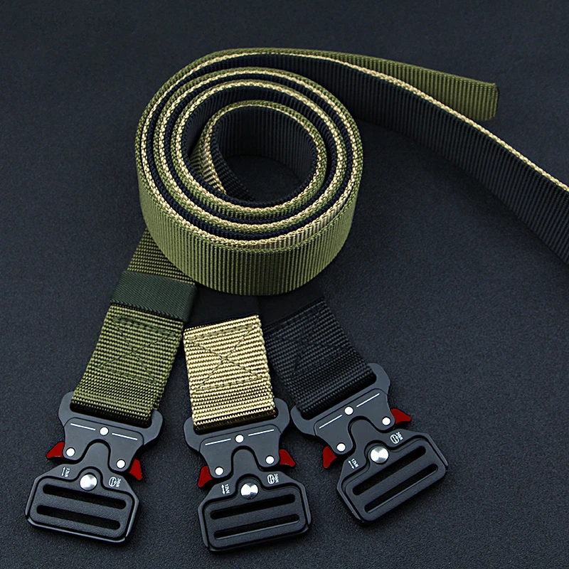 1 piece tactical belt for men; outdoor sports and leisure quick release buckle belt; hot sale image 2