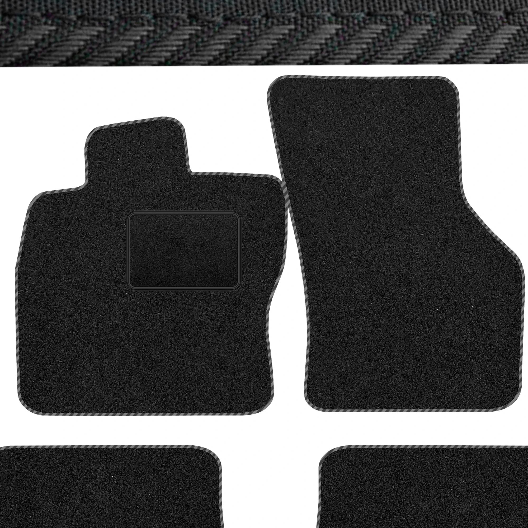 Image of Satz Veloursteppdecken passend zum Skoda Roomster 2006-2015-Schwarz