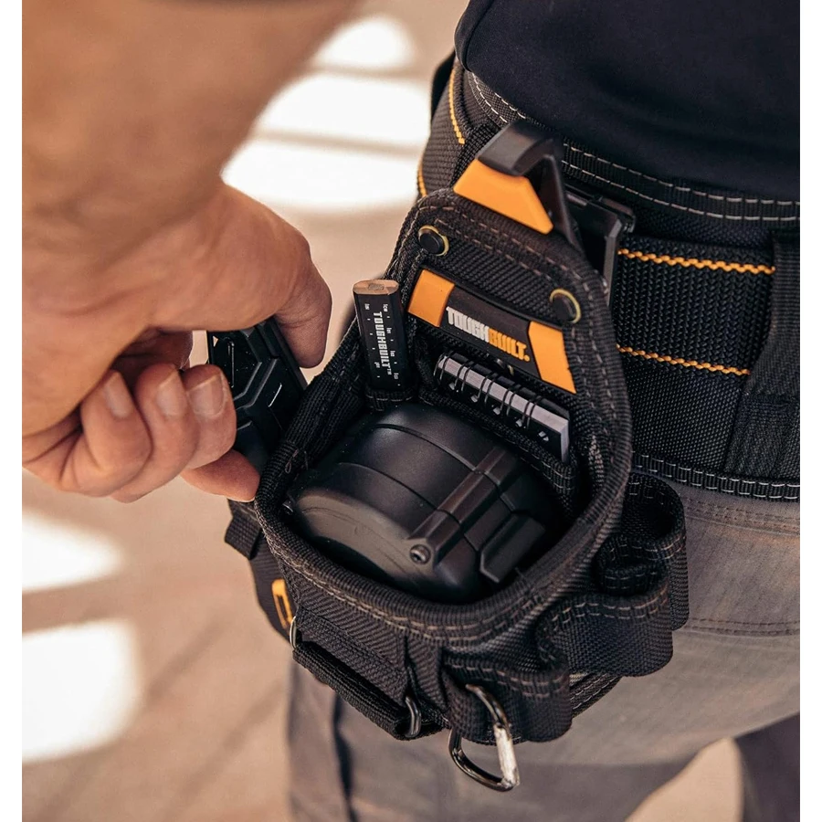 Imagem -04 - Toughbuilt Fita Métrica Tb-ct25x Utility Cutter Pouch Notebook e Lápis de Carpinteiro Armazenamento Portátil Belt Pouch