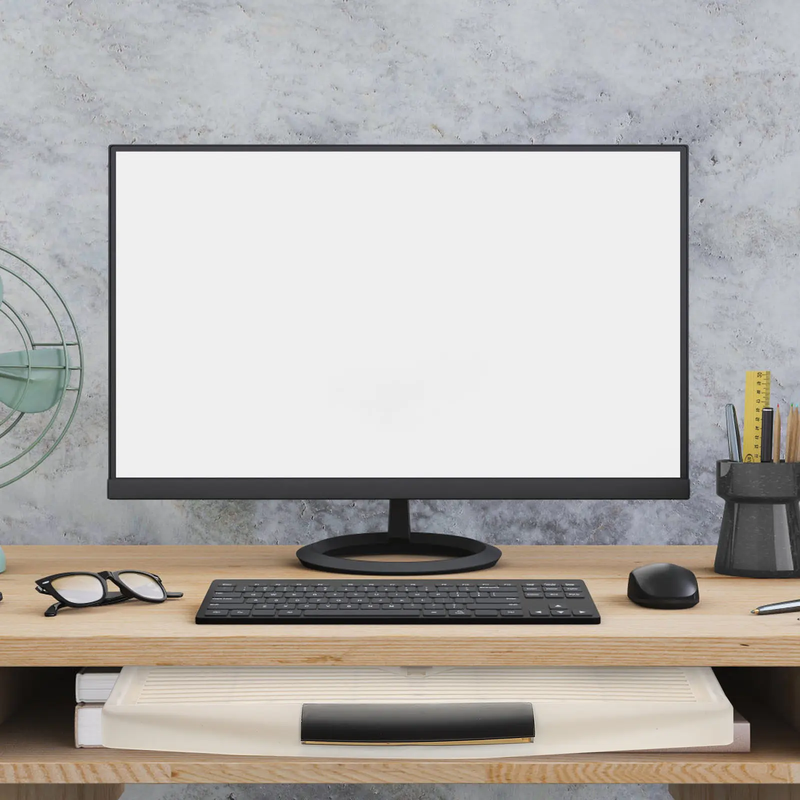 

1Pcs Keyboard Tray Large Slide-Out Beige Keyboard Stand Office Desk Accessories Mouse Platform Computer Rack