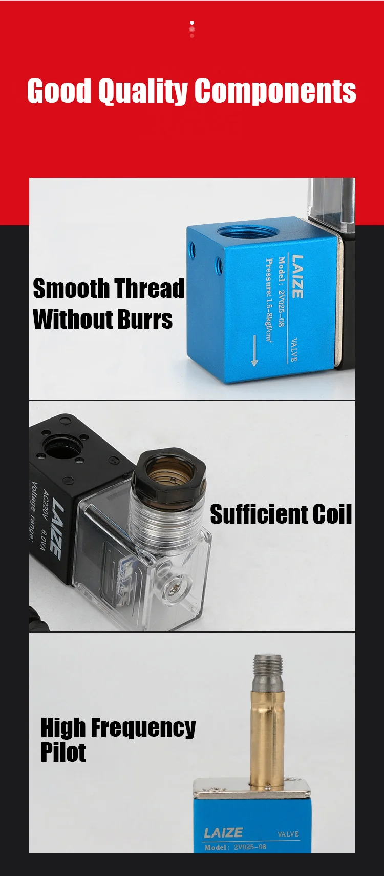 Elettrovalvola 2v025-08-DC24V Pneumatic two-position two-way 2/2 solenoid control air valve one in and one out AC220V AC380V DC12V Pneumatica — dettaglio 4