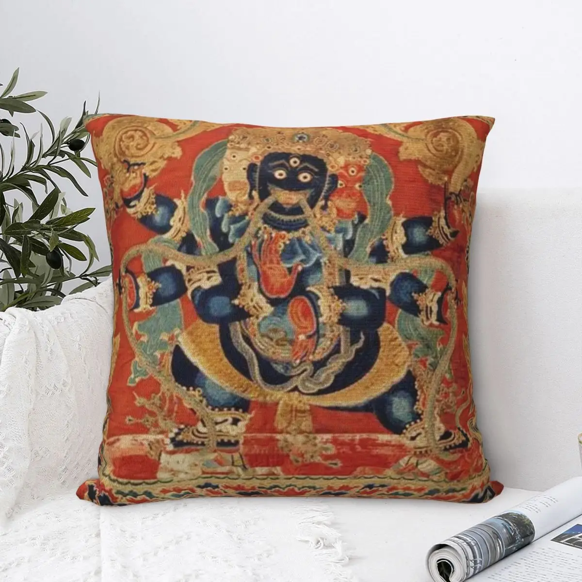 Mandala Vajrapani Bodhisattva Buddhist Deity Mahachakra Throw Pillow Case Cushion For Home Sofa Chair Decorative Hug Pillowcase