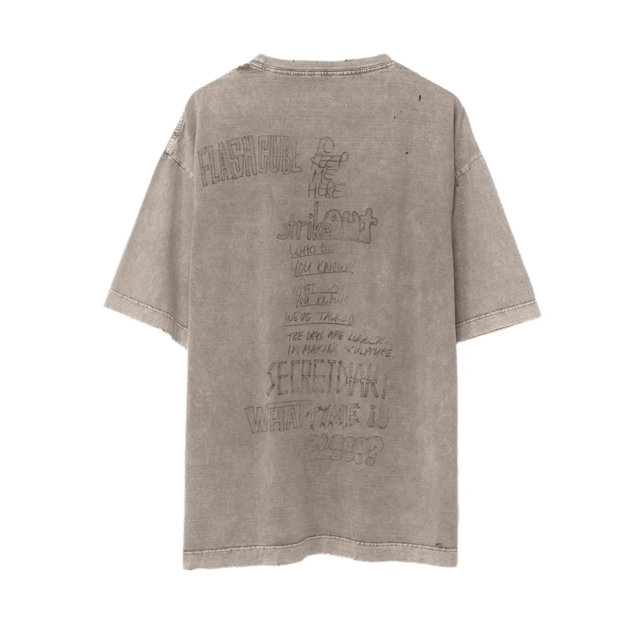 24SS MMY Japanese Casual Pure Cotton Tees for Men Round Neck Washed Retro Printed Short Sleeved T-shirt