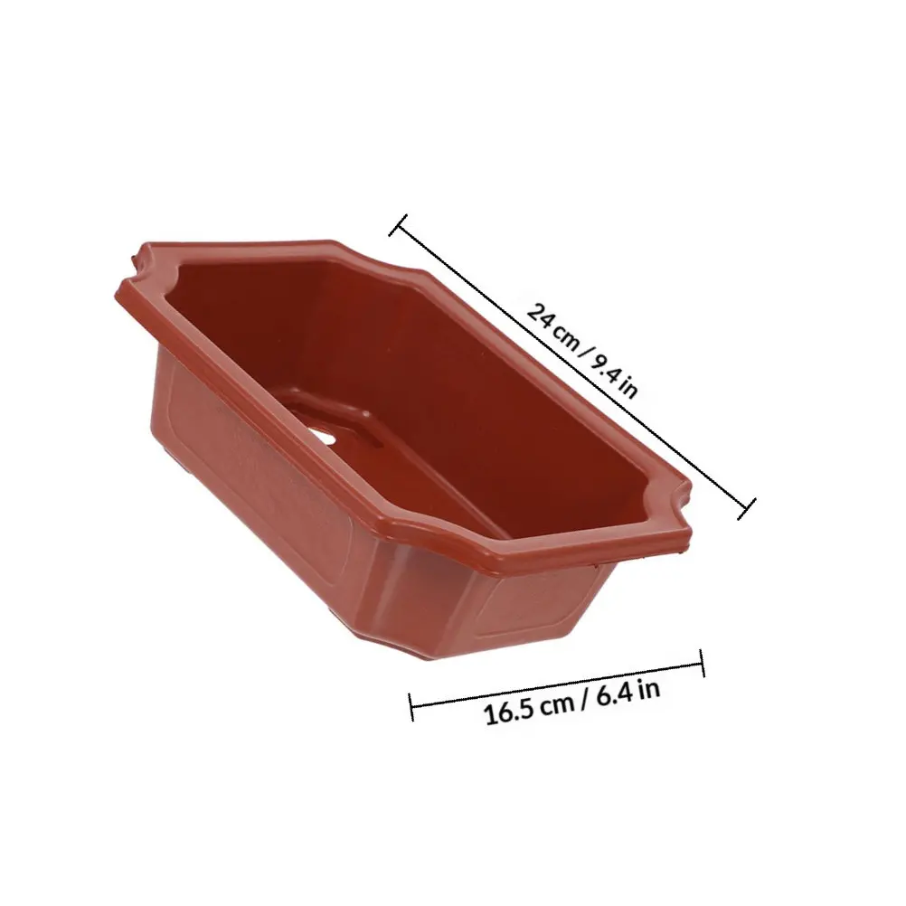 10Pcs Rectangular Bonsai Pots Vintage Plastic Ceramic Style Indoor Flower Pots Succulent Herb Gardening Containers