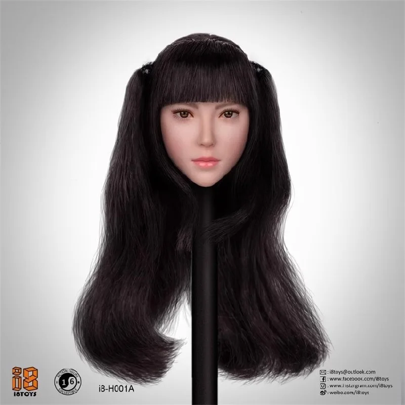 I8 Toys I8-H001 1/6 Female Soldier China Beauty Hair Planting Head Carving Model Accessories Fit 12'' Action Figure In Stock