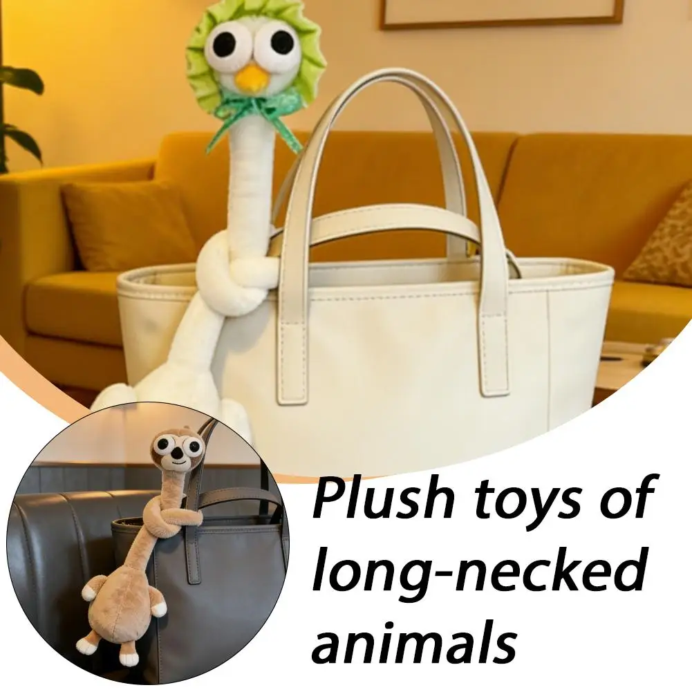 

Long-necked Animal Plush Toys Cute Portable Bag Pendant Charm Gift Stress-relief Doll Doll Creative Decor V4O4