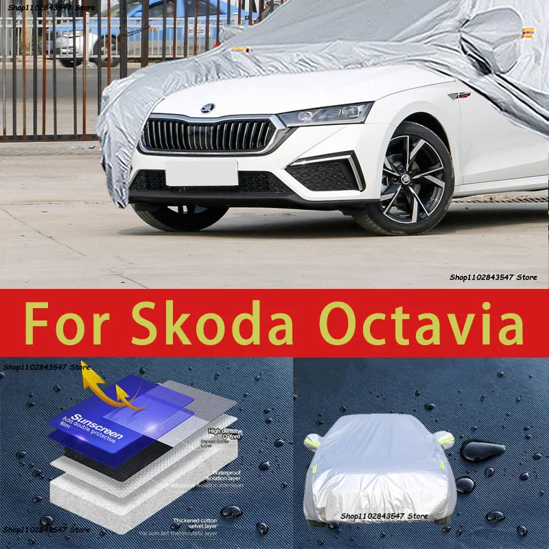 

For Skoda Octavia Outdoor Protection Full Car Covers Snow Cover Sunshade Waterproof Dustproof Exterior Car accessories