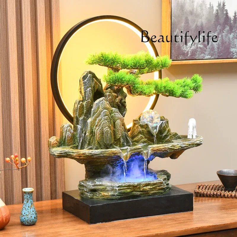 vV New Chinese rockery fountain ornament living room office desktop fashion decoration