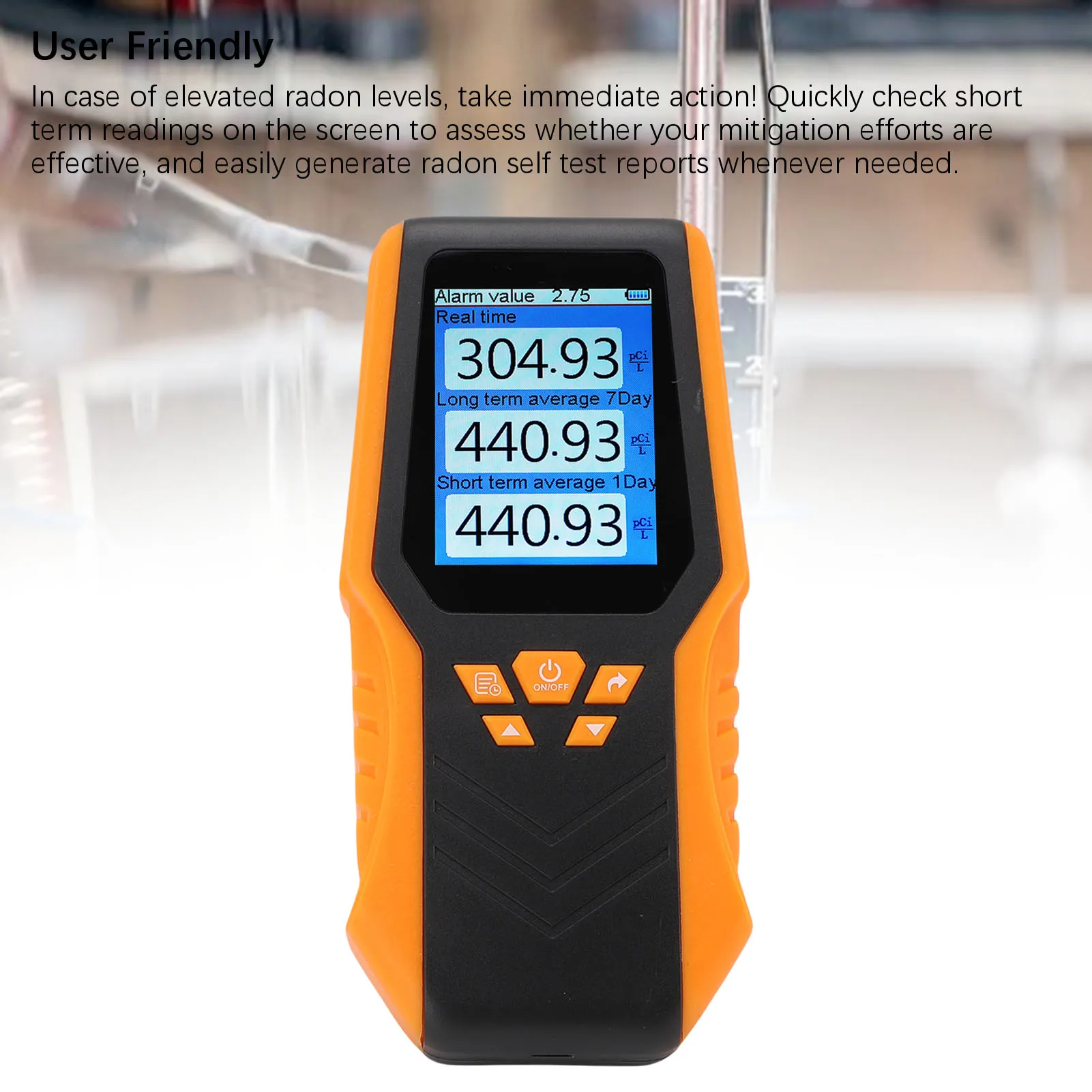 يده كاشف الراديون دقة في الوقت الحقيقي طويل المدى القصير متوسط شاشة الكريستال السائل طقم اختبار الراديون للمنزل مدرسة طقم اختبار الرادون #4