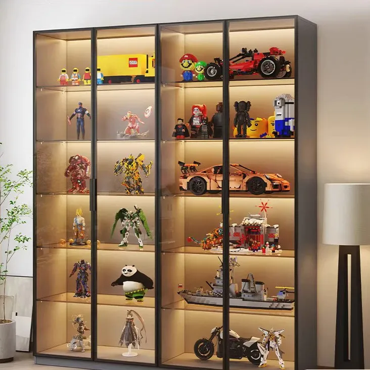 

Figure cabinet display cabinet glass door household living room display toy model ornament storage cabinet bookcase lock