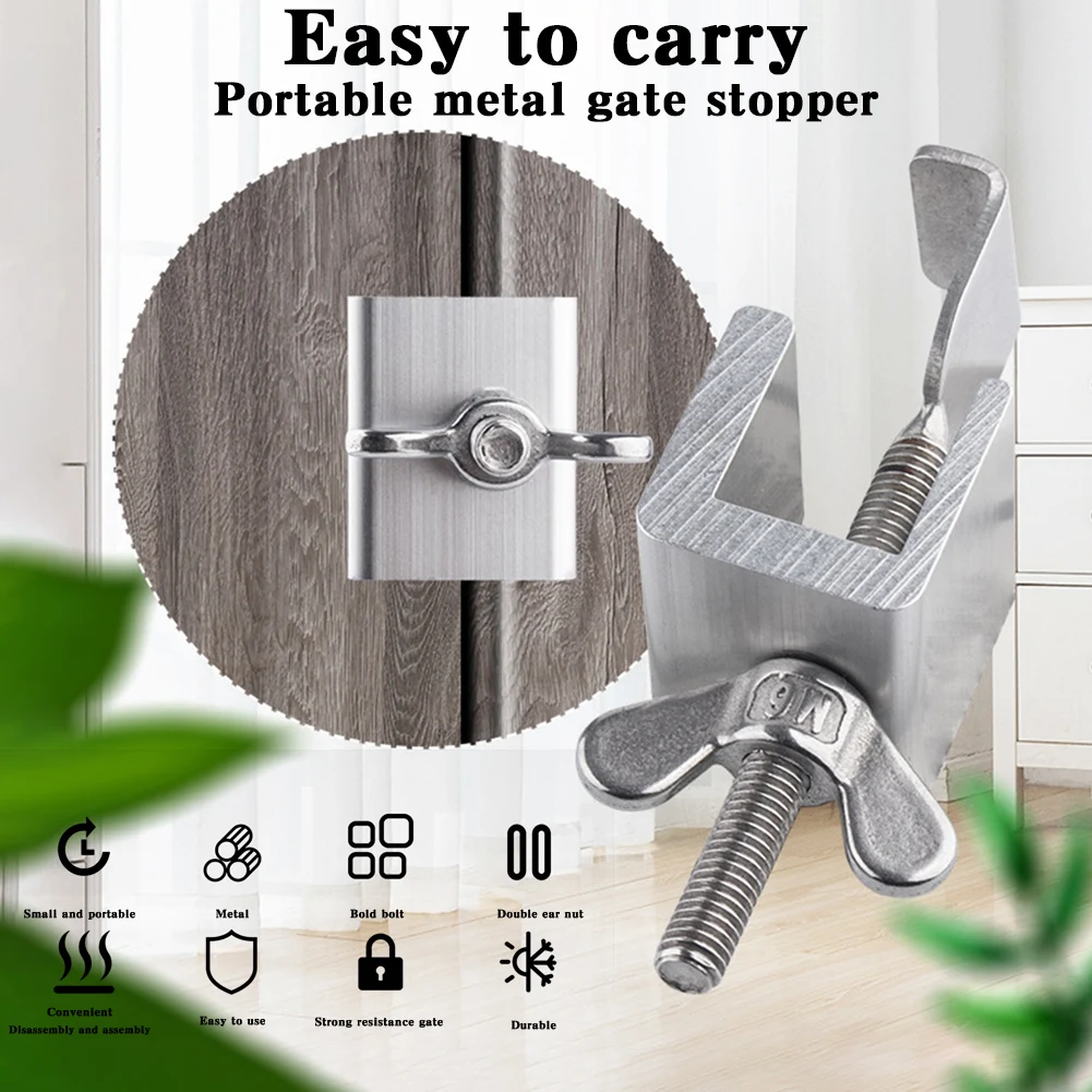 Universal Anti-Theft Top Door Stopper Stainless Steel Door Lock Anti-Theft Top Door Stopper Travel Hotel Lock For Any Doors