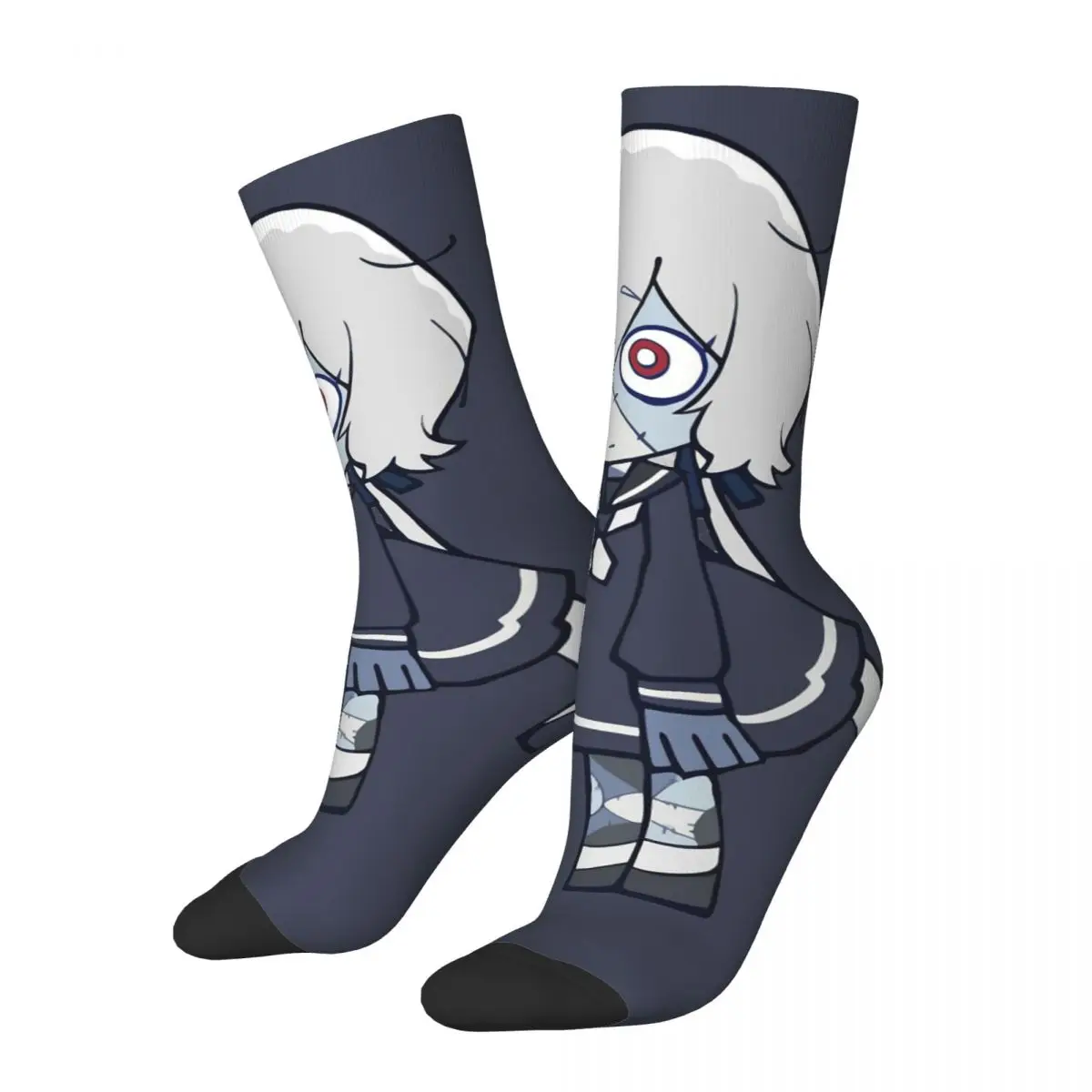 Funny Crazy compression Sock for Men Junko Zombie Chibi Hip Hop Vintage ZOMBIE LAND SAGA Happy Seamless Printed Boys Crew Sock