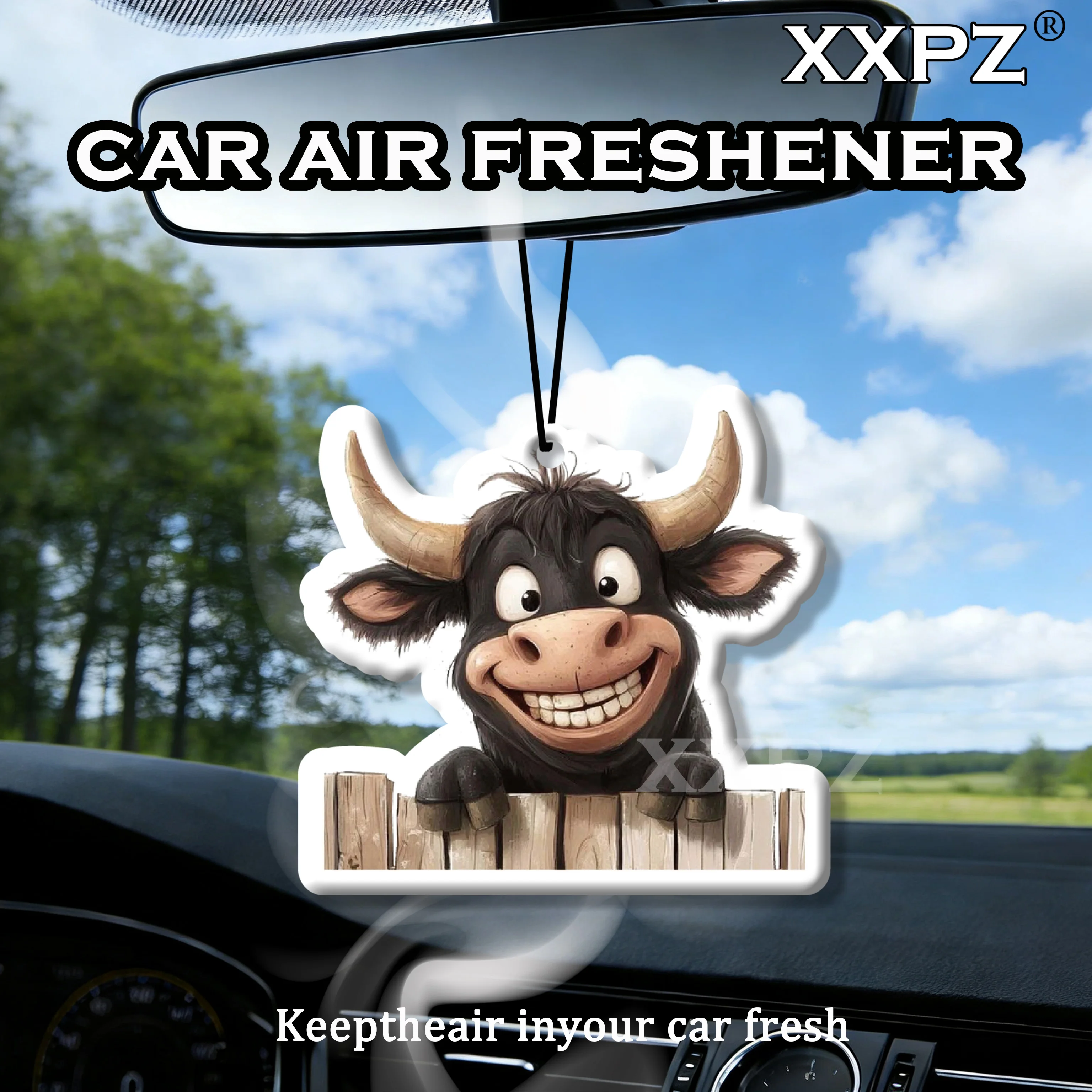 1/3pcs Cute Cow Car Air Freshener Auto Parts Car Hanging Adorable Cow Design Sweet Aroma Gift for Friends New Car