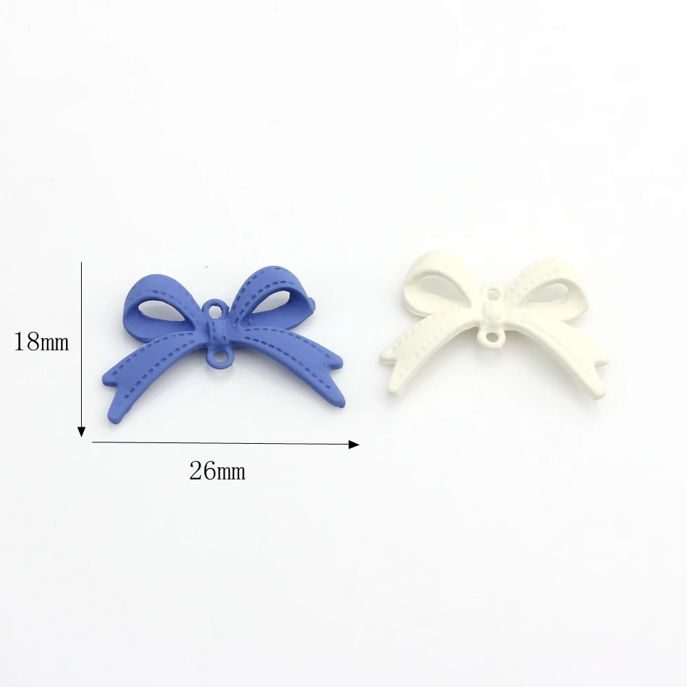 Zinc Alloy Metal Color Black Spray Paint Mini Bow-knot Charms Connector 10PCS For DIY Jewelry Findings Accessories wholesale