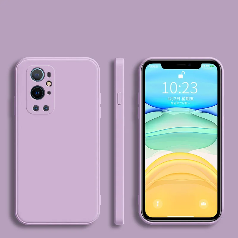 Luxury Square Soft Silicone Case on For OnePlus One Plus 10 9 9R 9RT 8 7 7T Pro Nord CE 2 5G Coque Solid Color Back Cover