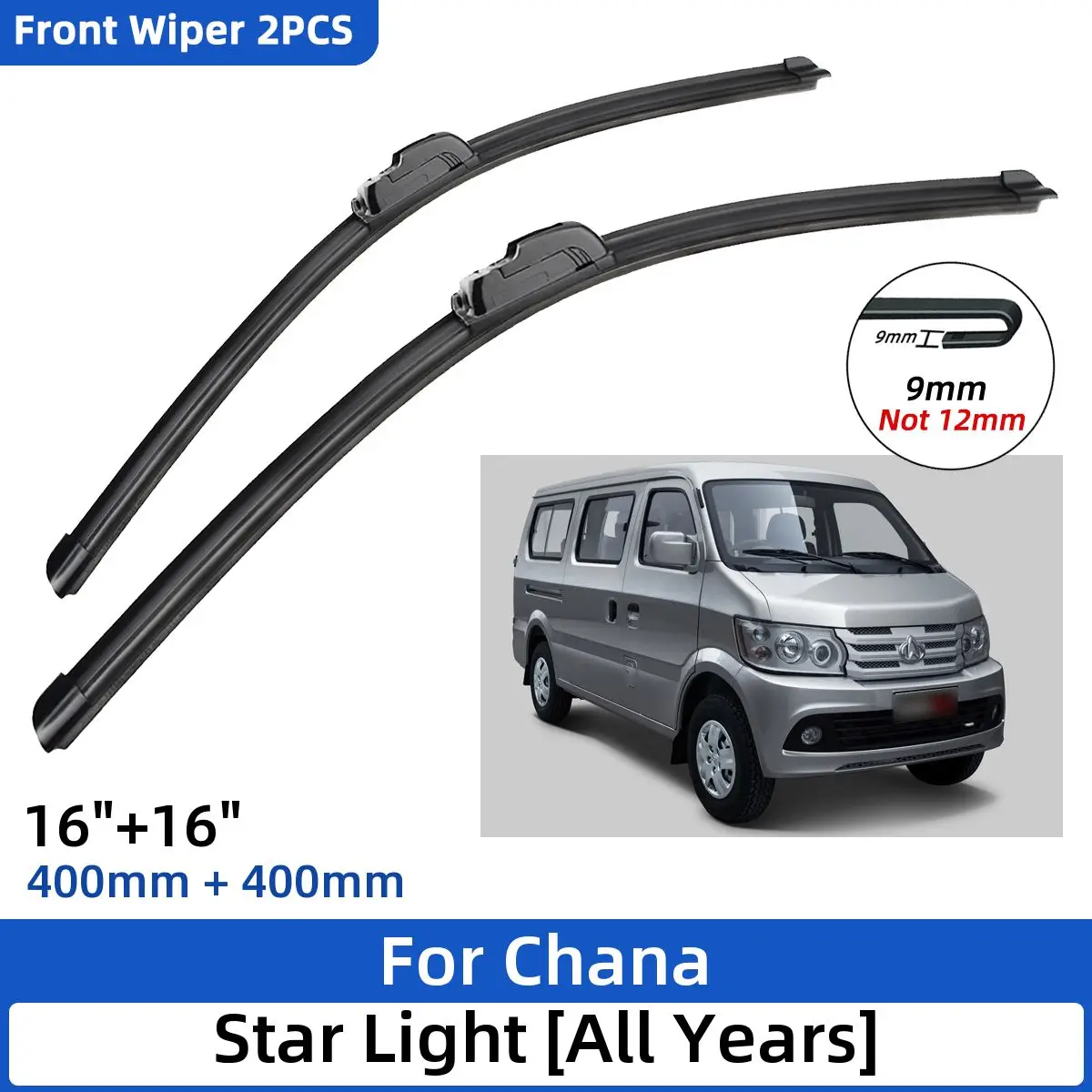 

2PCS For Chana Star Light All Years 16"+16" Front Wiper Blades Windshield Windscreen Window Cutter Accessories