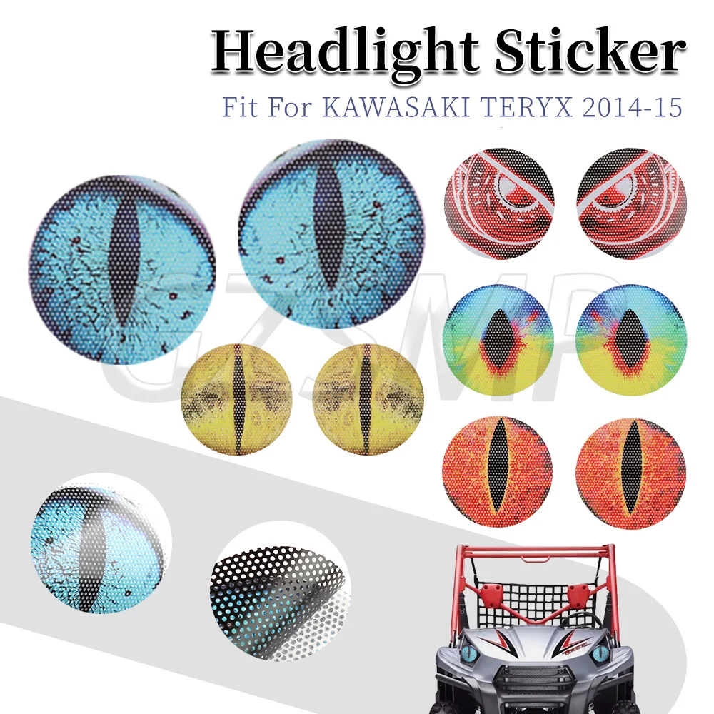 Fit For Kawasaki Brute Force 750 2012-2022 Teryx4 2014-2015 Teryx Motorcycle Headlight PVC Stickers Waterproof Headlamp Decal