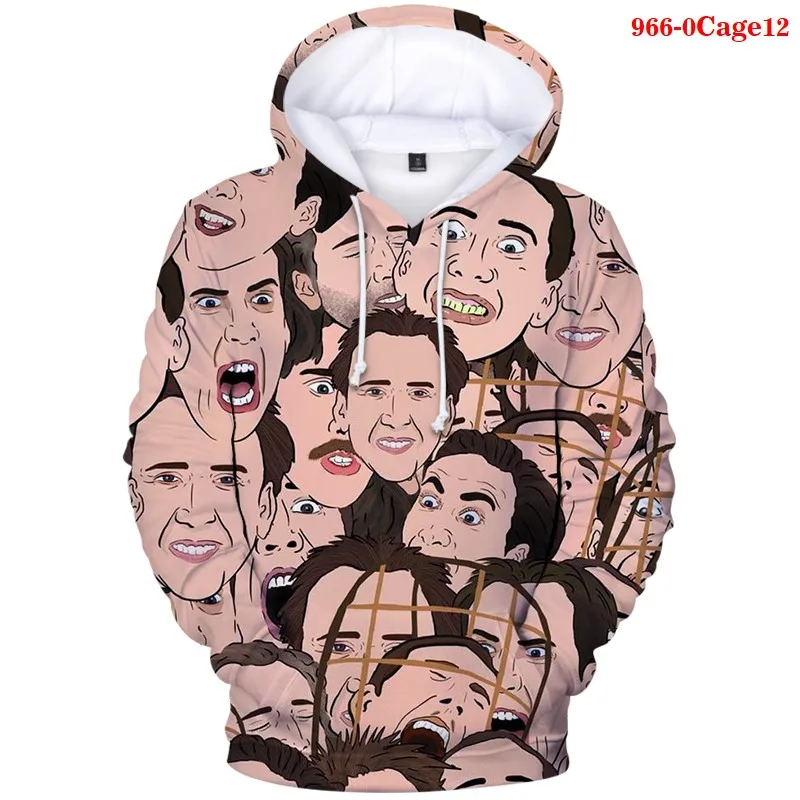 New Hoodie Nicolas Cage 3D Print Men Hoodies Winter Casual Sweatshirt Women Funny Fashion Streetwear Nicolas Cage Top Coats