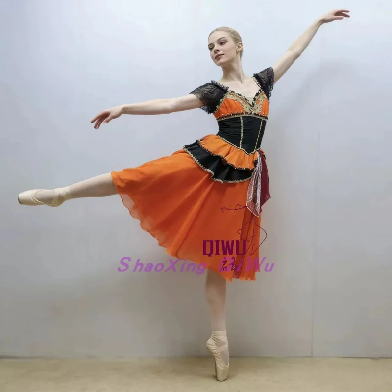 Qiwu Professional Edition Ballet Long Dress Esmeralda Performance Costume Customization