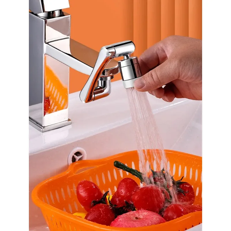 

Stainless Steel Universal 1440°Swivel Robotic Arm Swivel Extension Faucet Aerator Kitchen Sink Faucet Extender 2Water Flow Mode