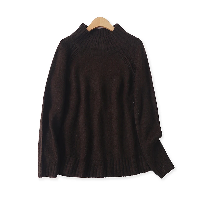 

Women's f High Collar Knitwear Loose Long Sve Elastic Autumn Winter New Sle Versatile Overhead Sweater 9533